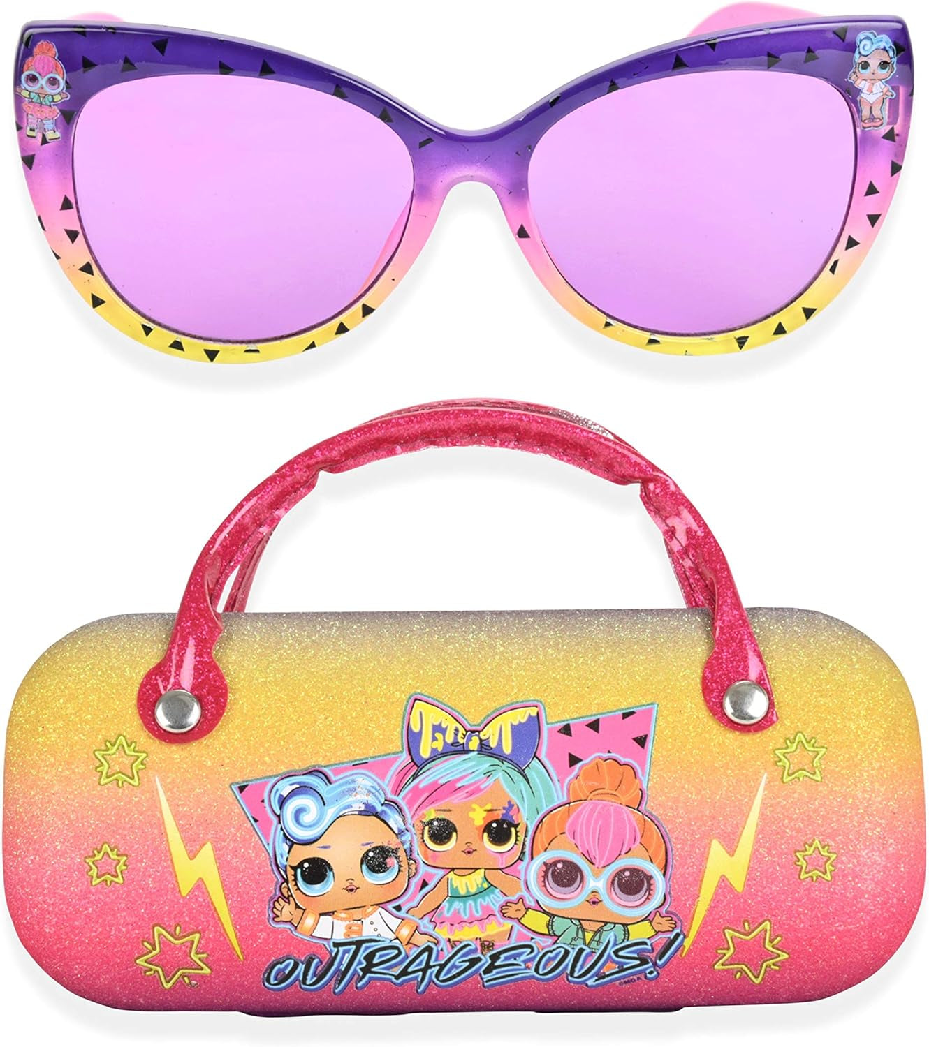 LOL Surprise Kids Sunglasses for Girls, Toddler Sunglasses with Kids Glasses Case