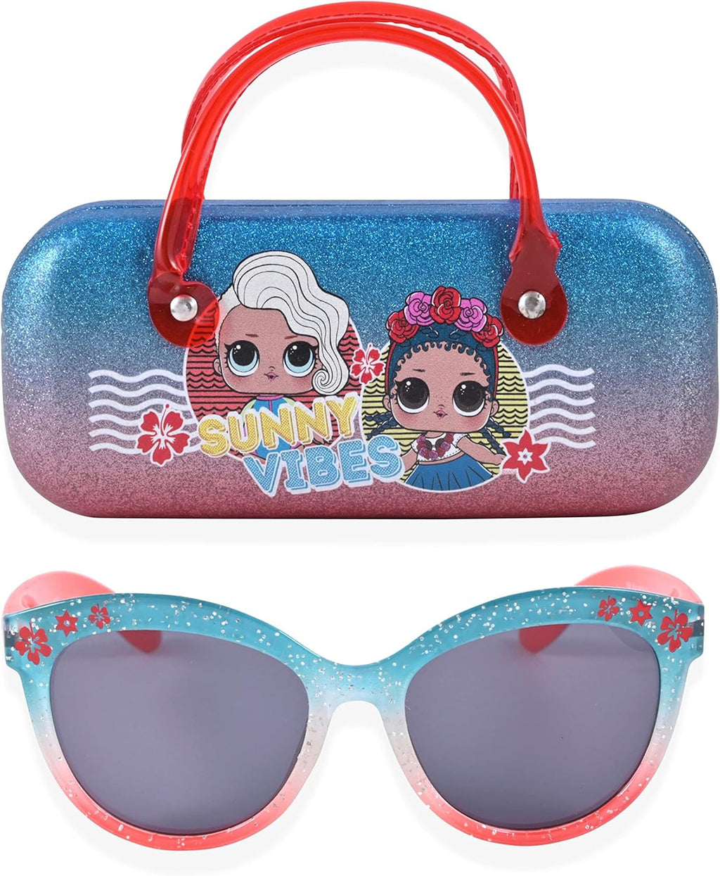 LOL Surprise Kids Sunglasses for Girls, Toddler Sunglasses with Kids Glasses Case