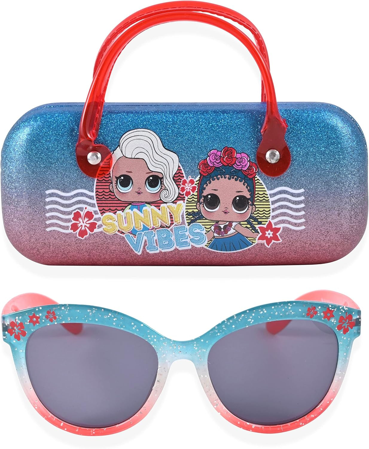 LOL Surprise Kids Sunglasses for Girls, Toddler Sunglasses with Kids Glasses Case