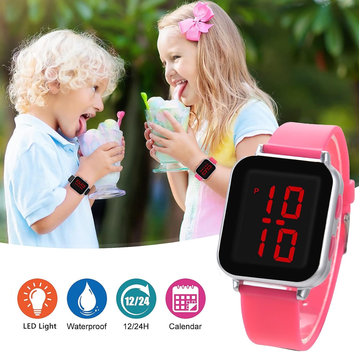Kids Watch for Girls Boys Ages 5-7 6-12 11-15, LED Big Dial Digital Watch for Kids Casual Wrist Watches Reloj Para Niños Niñas