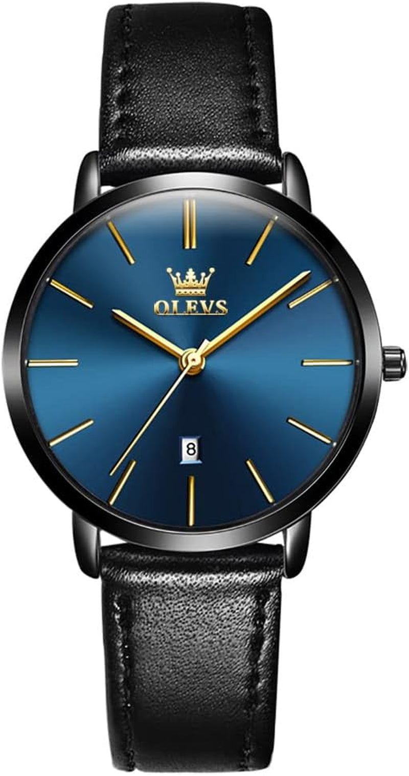 Women Wrist Watches Ultra Thin 6.5Mm Minimalist Dress Fashion Leather Strap Quartz Waterproof Date Day Slim Watches for Ladies